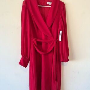 Elegant Red Wrap Dress